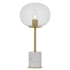 Dimas 1 Light Table Lamp White / Antique Gold - DIMAS TL-WHAG