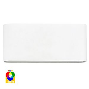 Lisse 10W 12V DC Up & Down LED Wall Light White / Warm White + RGB - HV3644RGBW-WHT