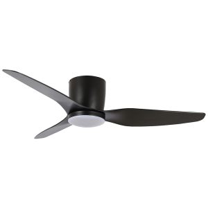 Flush AC 50" Matt Black Ceiling Fan with 15W Dimmable LED Light / Tri-Colour - MFF1333MM