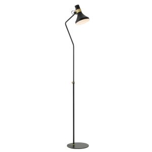 Roma 1 Light Floor Lamp Black / Brass Matt - ROMA FL-BK+BM