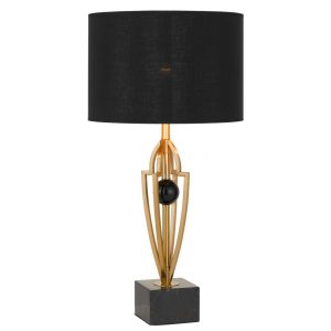 Vardo 1 Light Table Lamp Black / Antique Gold - VARDO TL-BKAG