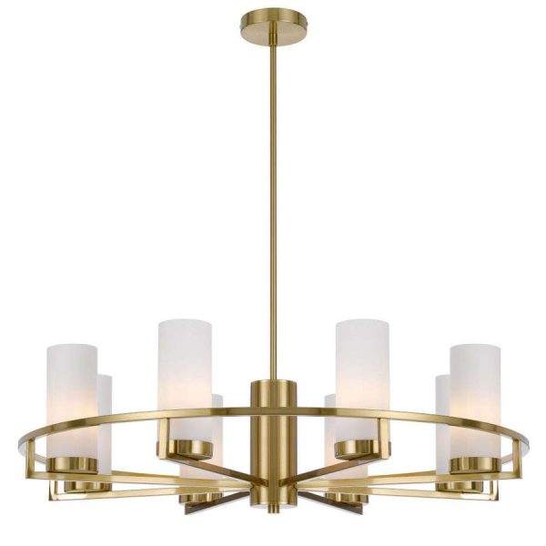 Eamon 8 Light Pendant Brass / Opal Matt - EAMON PE8-BRSOM