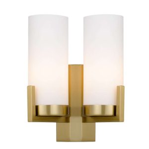 Eamon 2 Light Wall Light Brass / Opal Matt - EAMON WB2-BRSOM