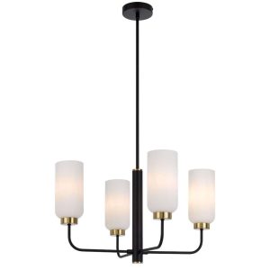 Sebring 4 Light Pendant Short Black / Antique Gold - SEBRING PE4-BKO