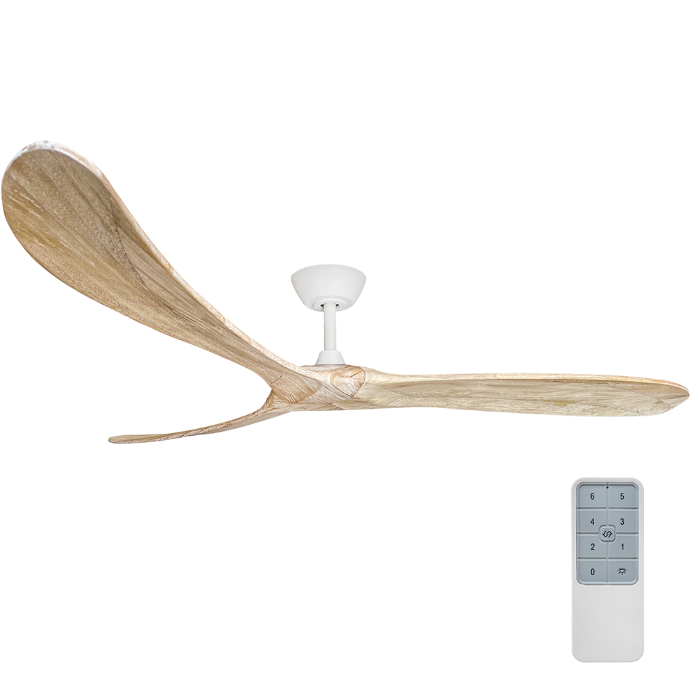 Timbr 72" DC Ceiling Fan Matt White / Weathered Oak -  TIM72MWWO