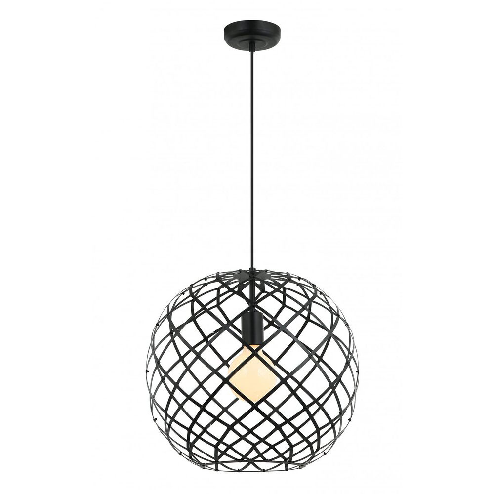 Sansiro 1 Light Pendant Medium Black - SANSIRO-D400 BLK