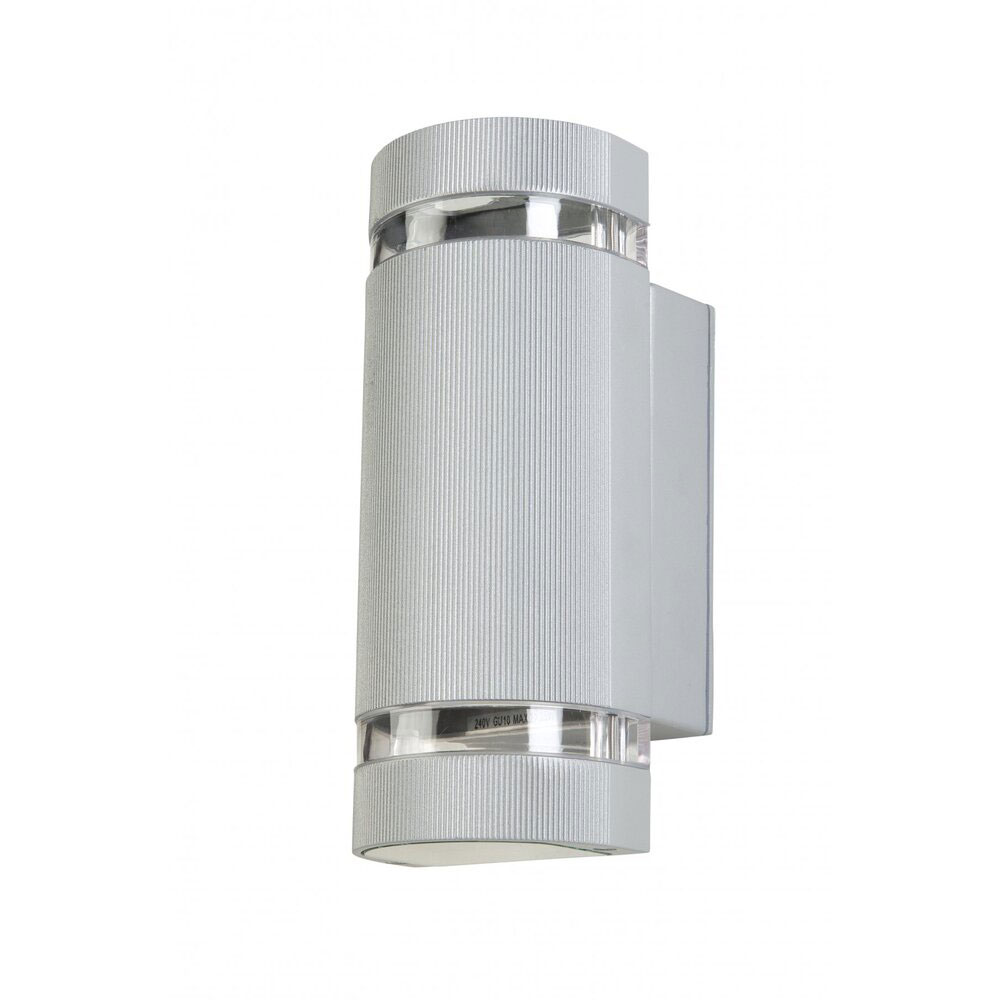 Zara Up & Down 2 Light 240V GU10 Wall Light Aluminium - ZARA-2-ALU