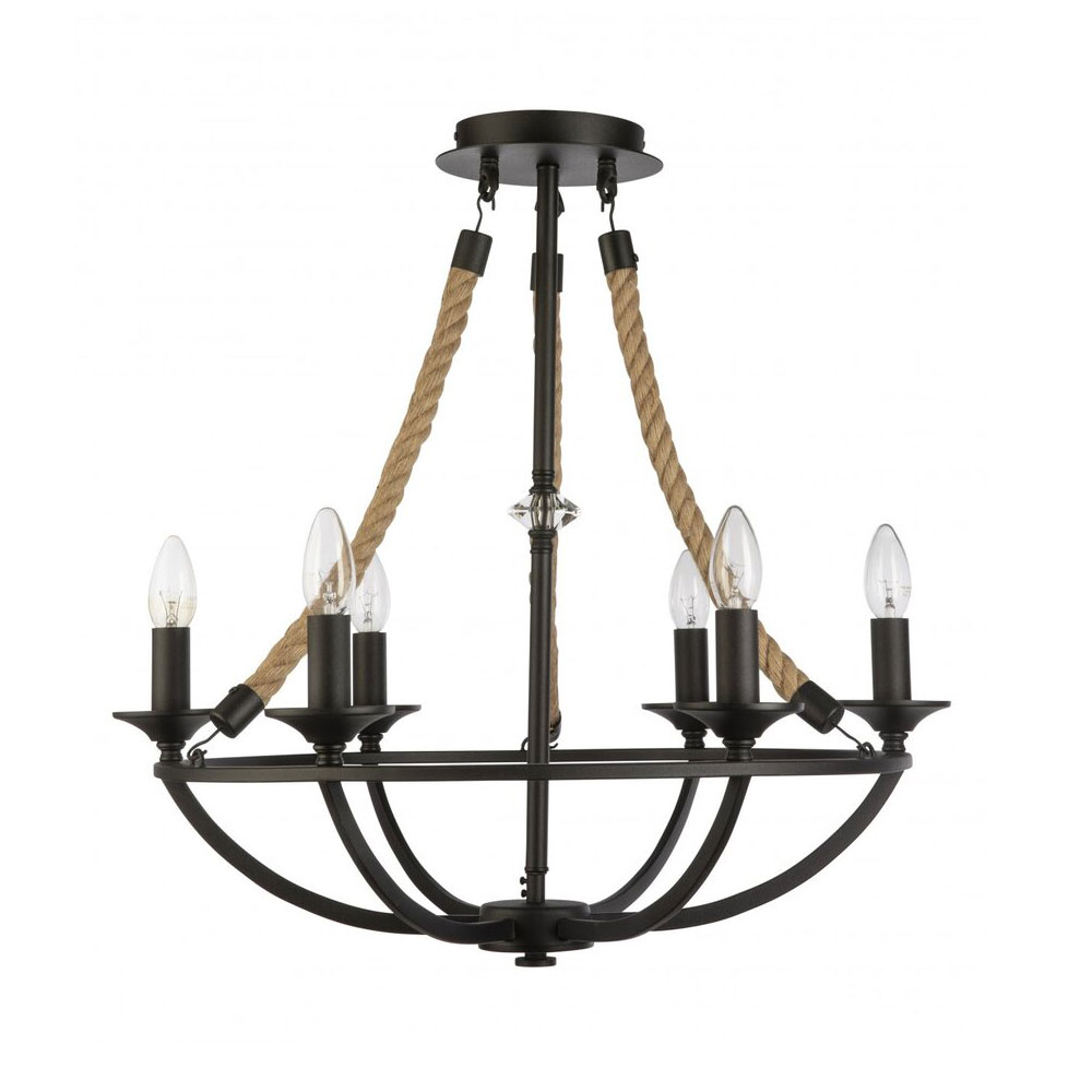 Wynery 6 Light Pendant Black - WYNERY-6