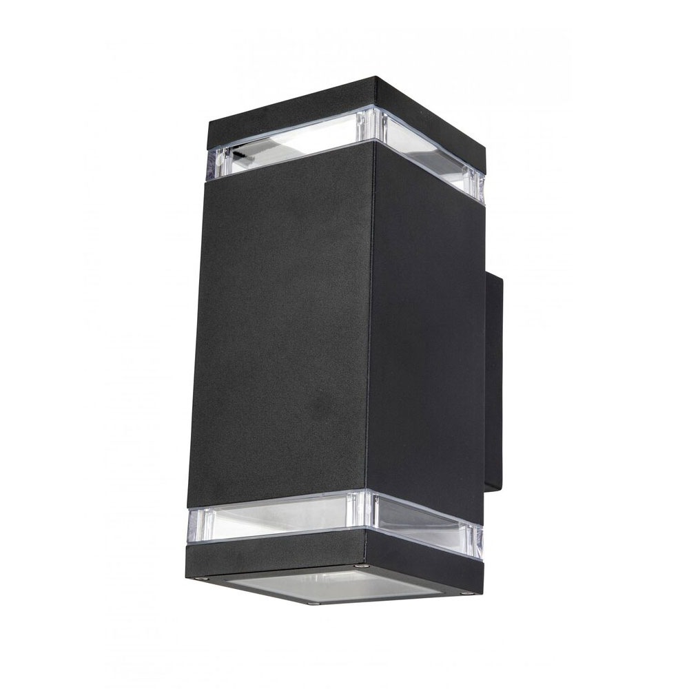 Poligon Up & Down 2 Light 240V GU10 Wall Light Black - POLIGON-2 BLK