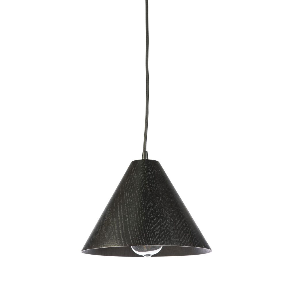 Borneo 1 Light Timber Pendant Small Black - BORNEO-25 BLK