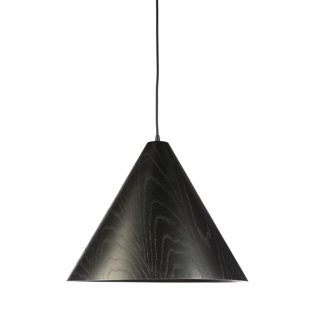 Borneo 1 Light Timber Pendant Large Black - BORNEO-44 BLK