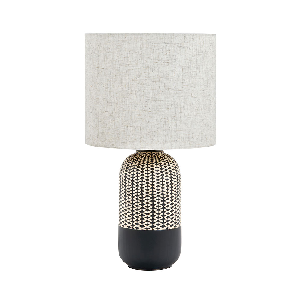 River Table Lamp Black / Natural - CWTL 1905BK