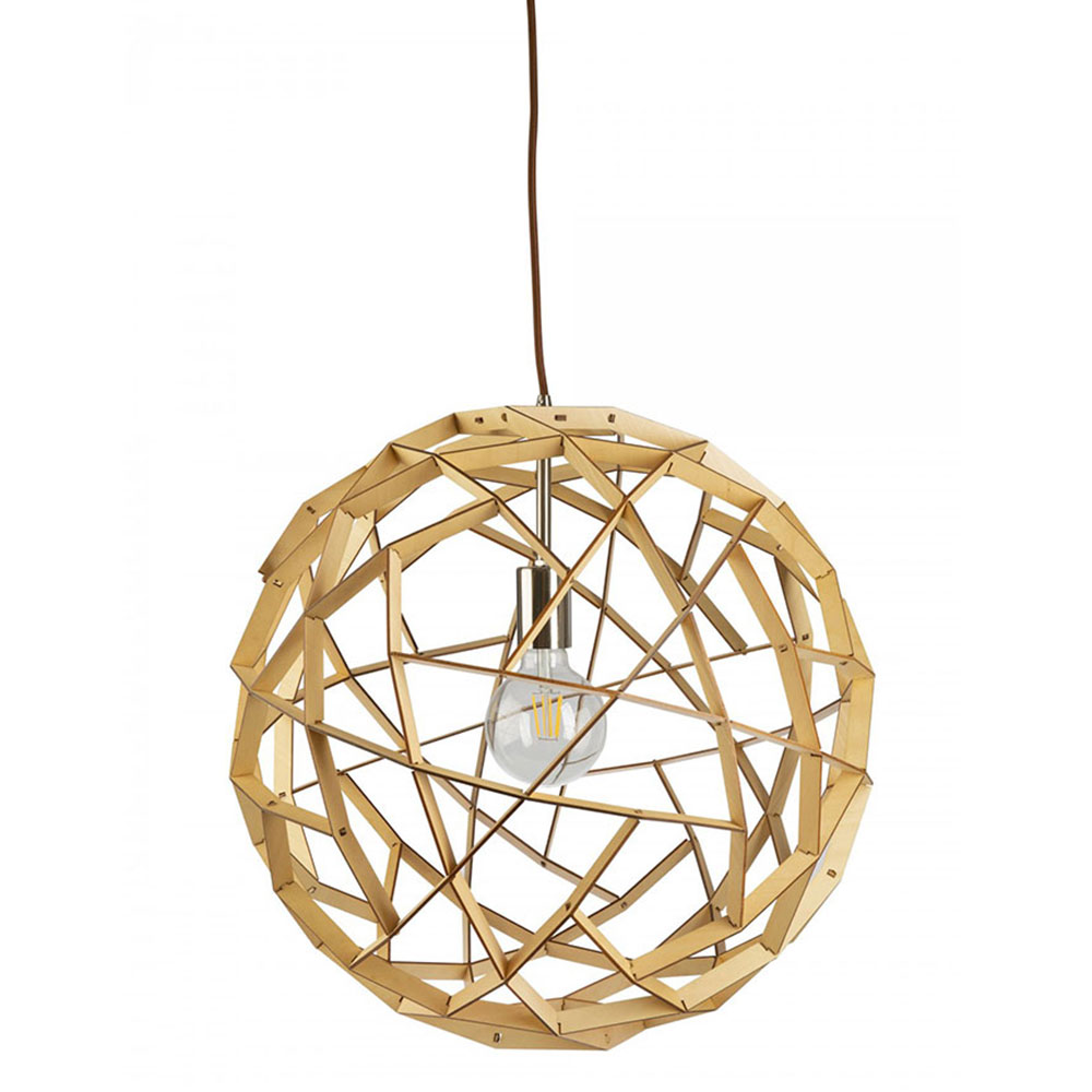 Geogro 1 Light Pendant Medium Wood - GEOGRO-D500-Wood