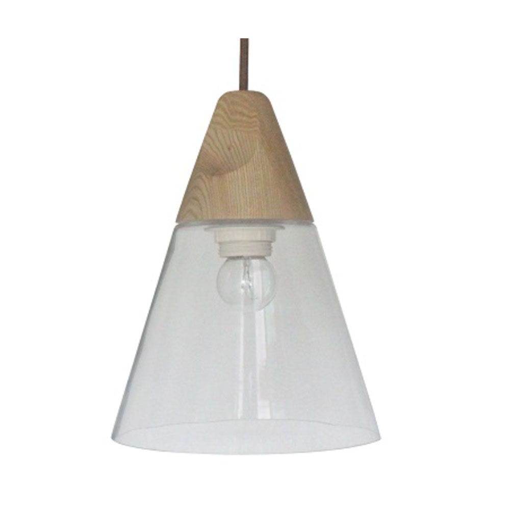 Insta 1 Light Pendant Wood / Clear - INSTA196-CL