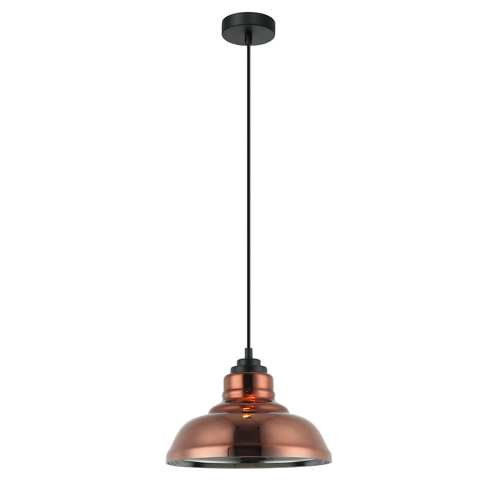 Dome Glass Pendant Copper / Chrome Interior - Lamina4