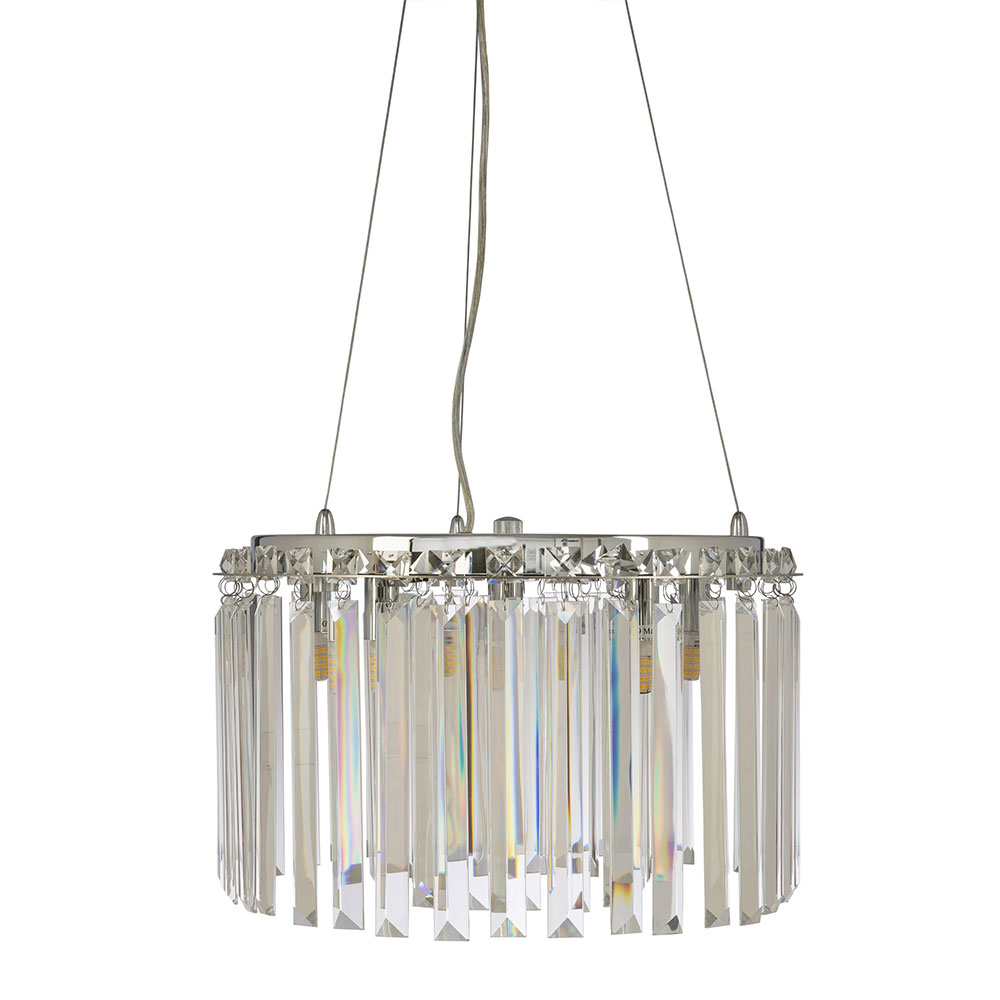 Lonza 8 Light Crystal Pendant Large Chrome - LONZA-8L-D550