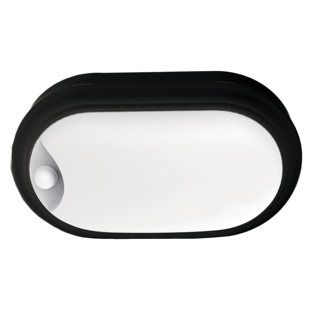 High Output 15W LED Oval Bunker With Sensor Black / Tri-Colour - SL7271TC/BK/S