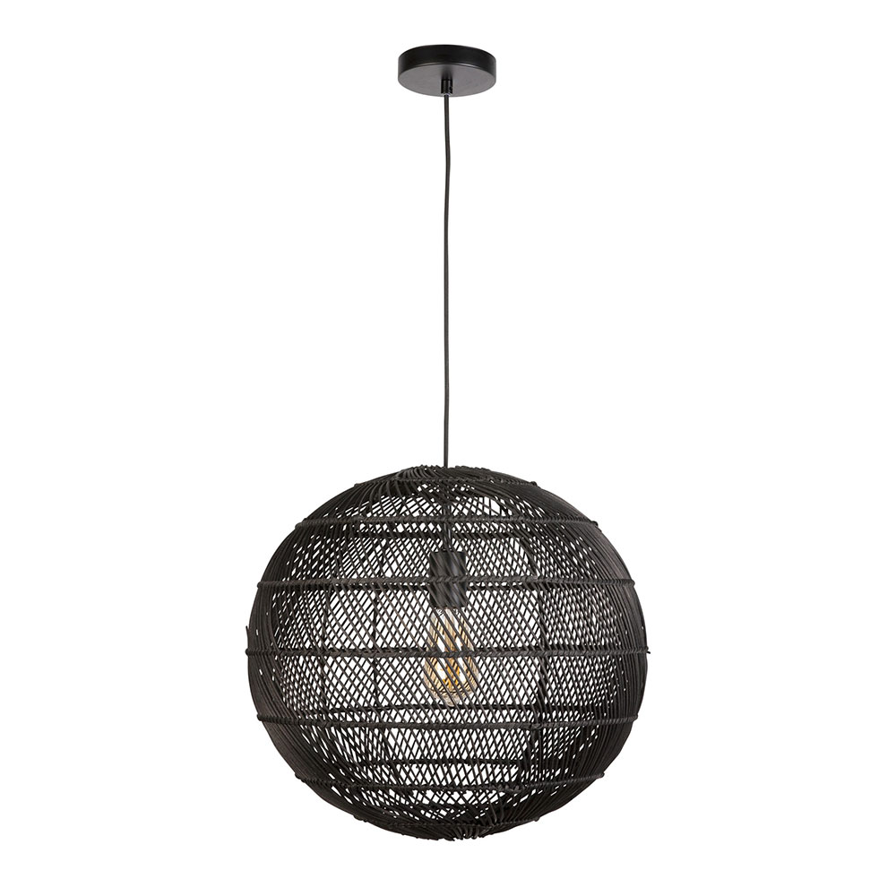 Singapore 1 Light Bamboo Pendant Black - SINGAPORE-PDT BLK