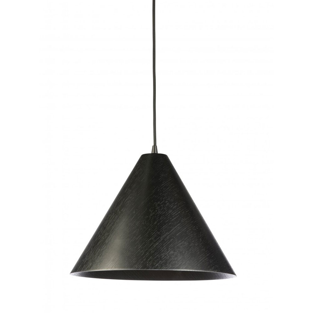 Borneo 1 Light Timber Pendant Medium Black - BORNEO-33 BLK