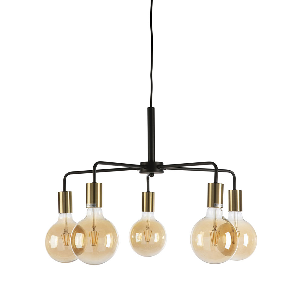 Brigida 5 Light Pendant Black/Gold - BRIGIDA-5L GLD