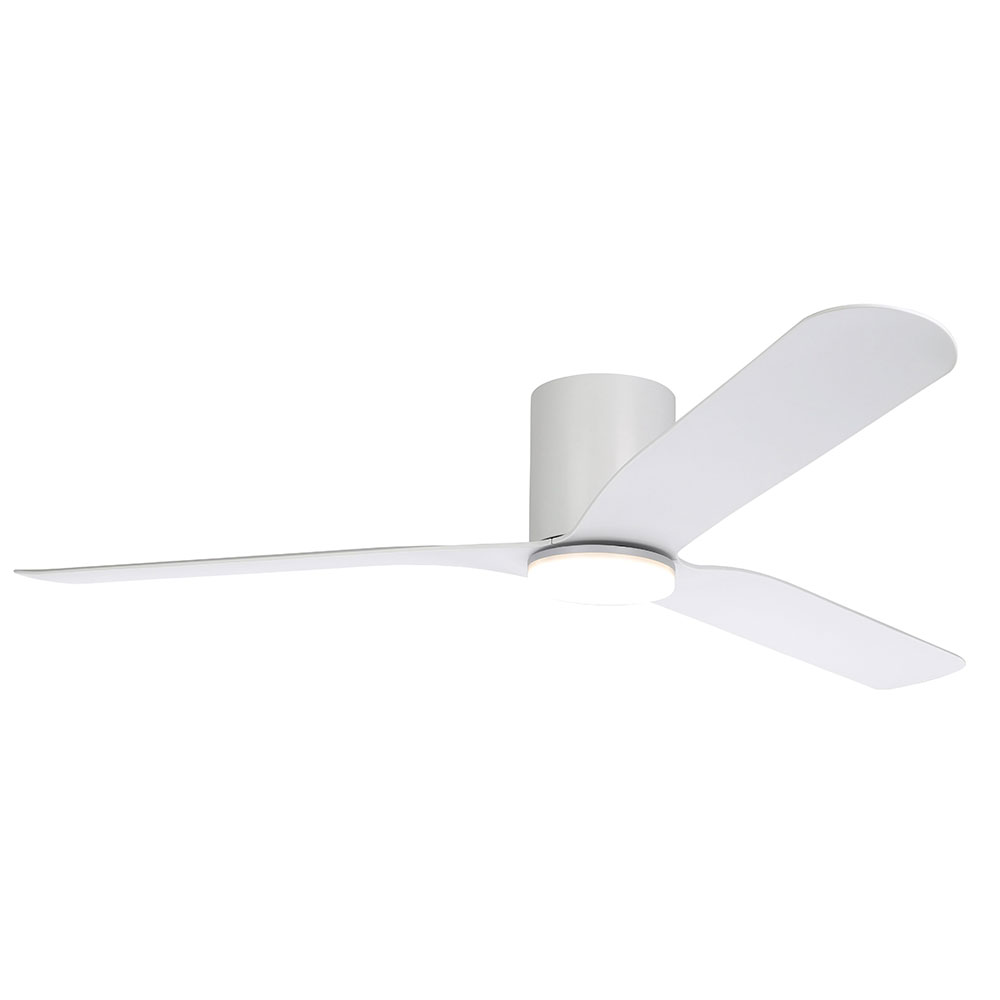 Iluka 60" DC Flush Ceiling Hugger Fan With 20W Dimmable LED Light Matt White / Tunable - 20538501