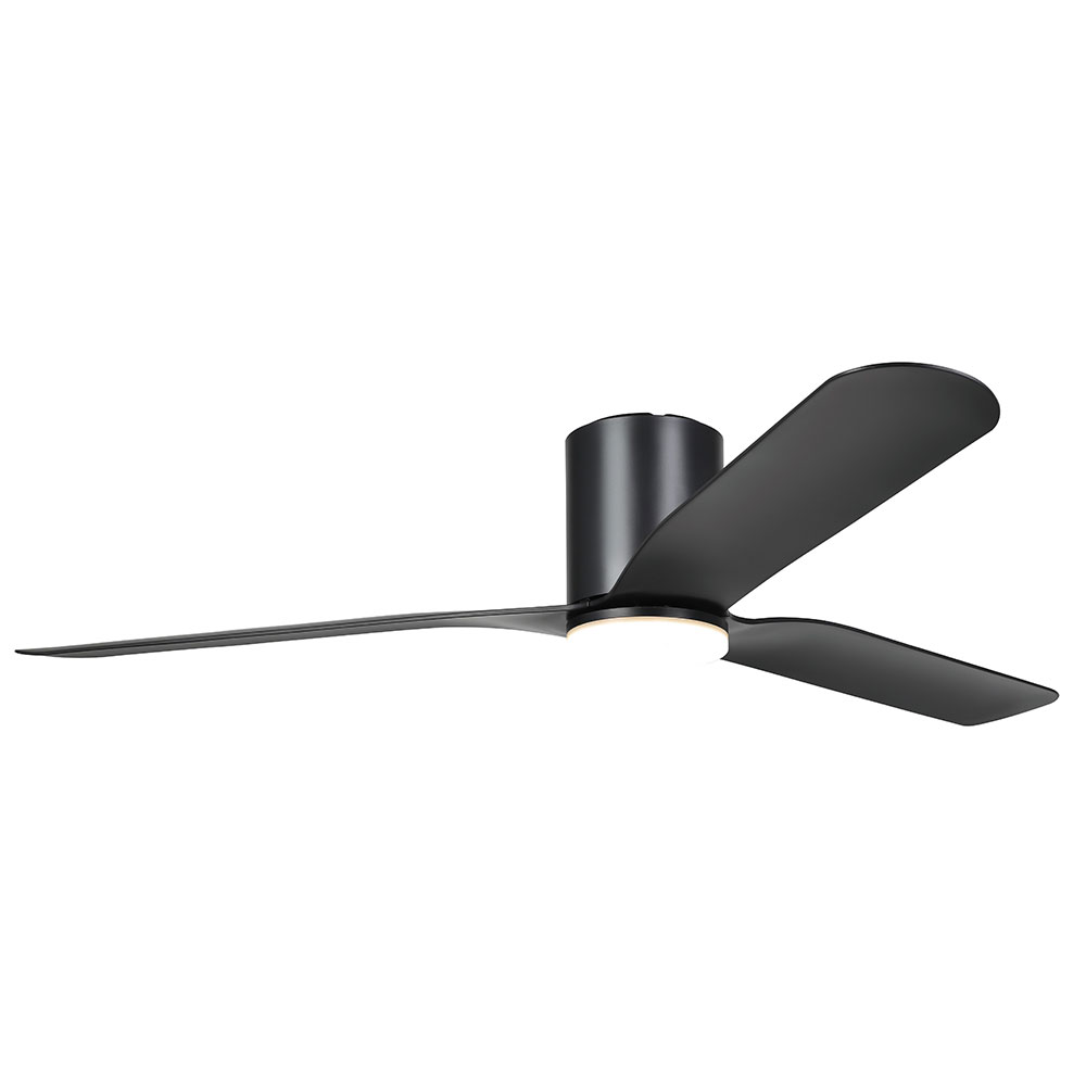 Iluka 60" DC Flush Ceiling Hugger Fan With 20W Dimmable LED Light Matt Black / Tunable - 20538502