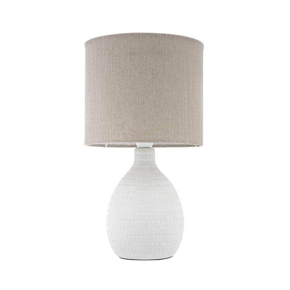 Asha Table Lamp White / Natural - CWTLE1807WH