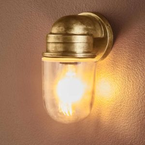 Nautical 1 Light Wall Light Antique Brass - ELPIM51505AB