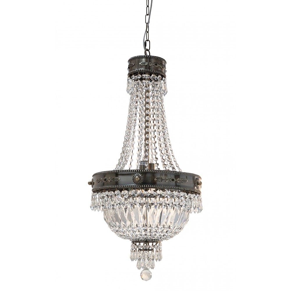 Impero 5 Light Crystal Chandelier Small Bronze - IMPERO-40-BRZ