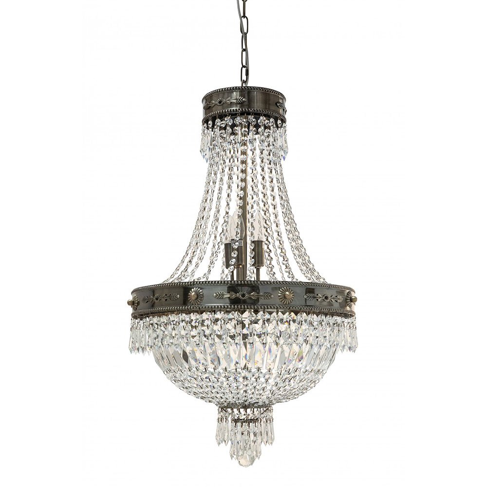 Impero 8 Light Crystal Chandelier Medium Bronze - IMPERO-50-BRZ