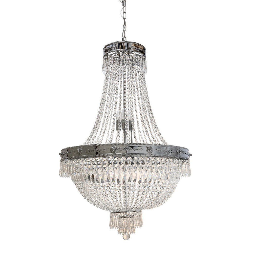 Impero 14 Light Crystal Chandelier Extra Large Chrome - IMPERO-70 CH