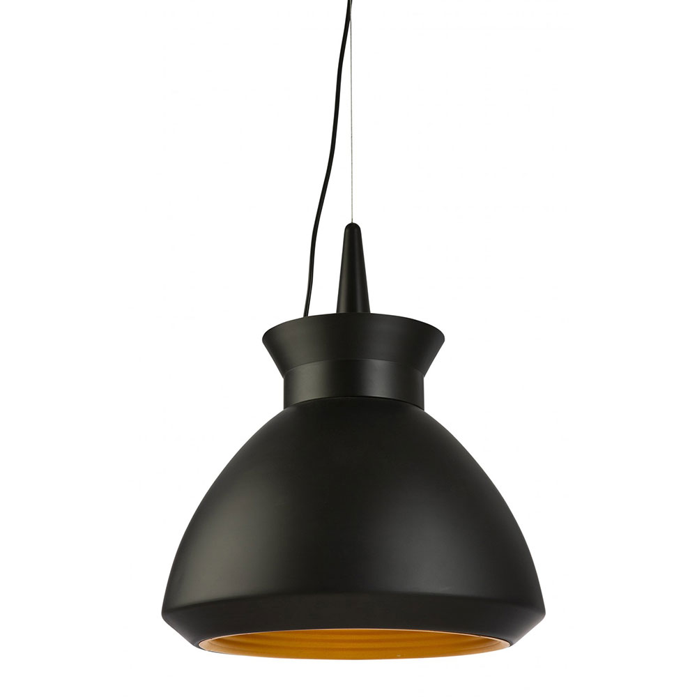 Kasko 1 Light Pendant Medium Black - KASKO-1-BLK-D400