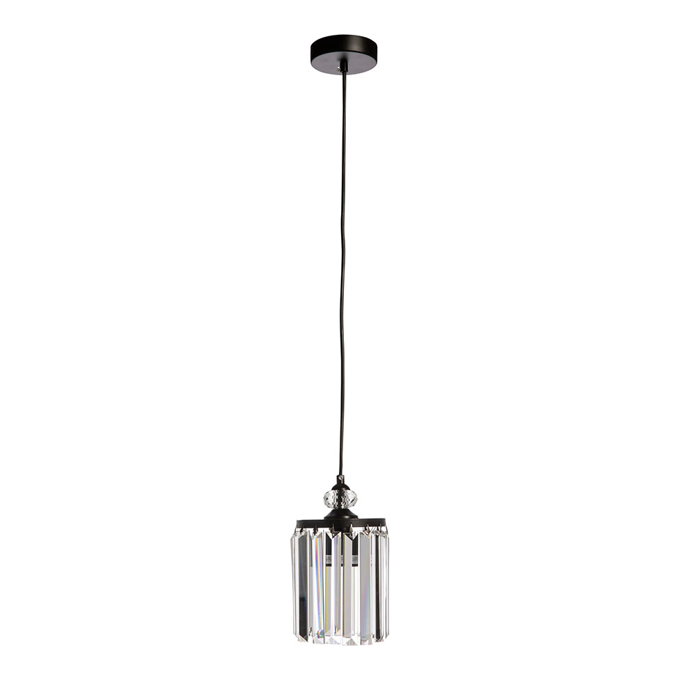 Miriana 1 Light Crystal Pendant Black - MIRIANA-1P BLK