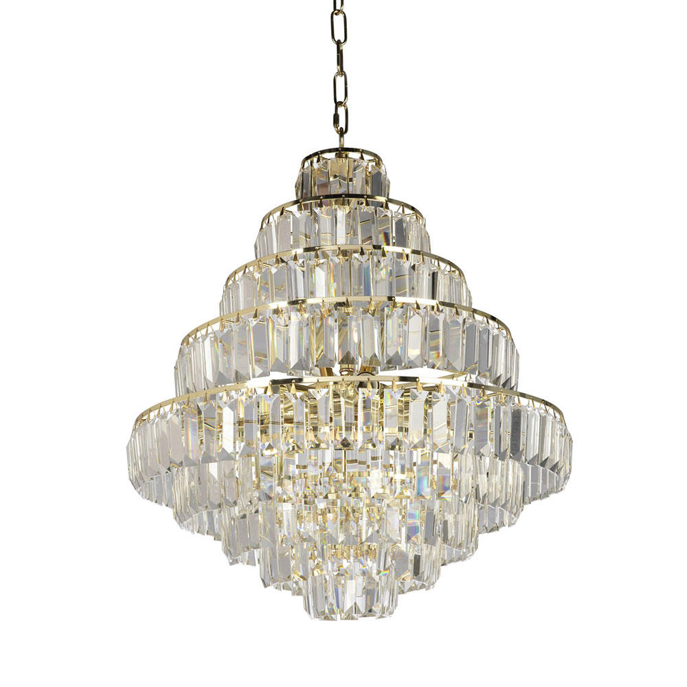 Piramido 9 Light Crystal Pendant Small Gold - PIRAMIDO-9L GLD