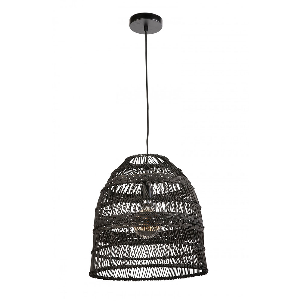 Lobok 1 Light Bamboo Pendant Black - LOBOK-1L BLK