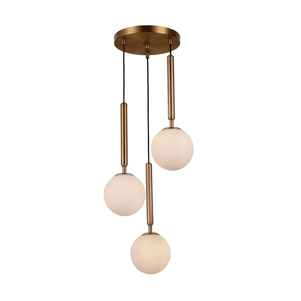 Chapel 3 Light Pendant Brushed Brass - 20799