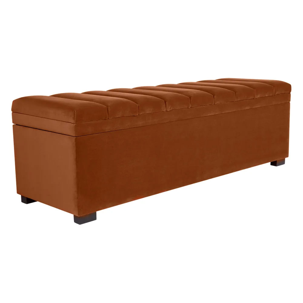 Soho Storage Bench Ottoman Caramel Velvet - 32873