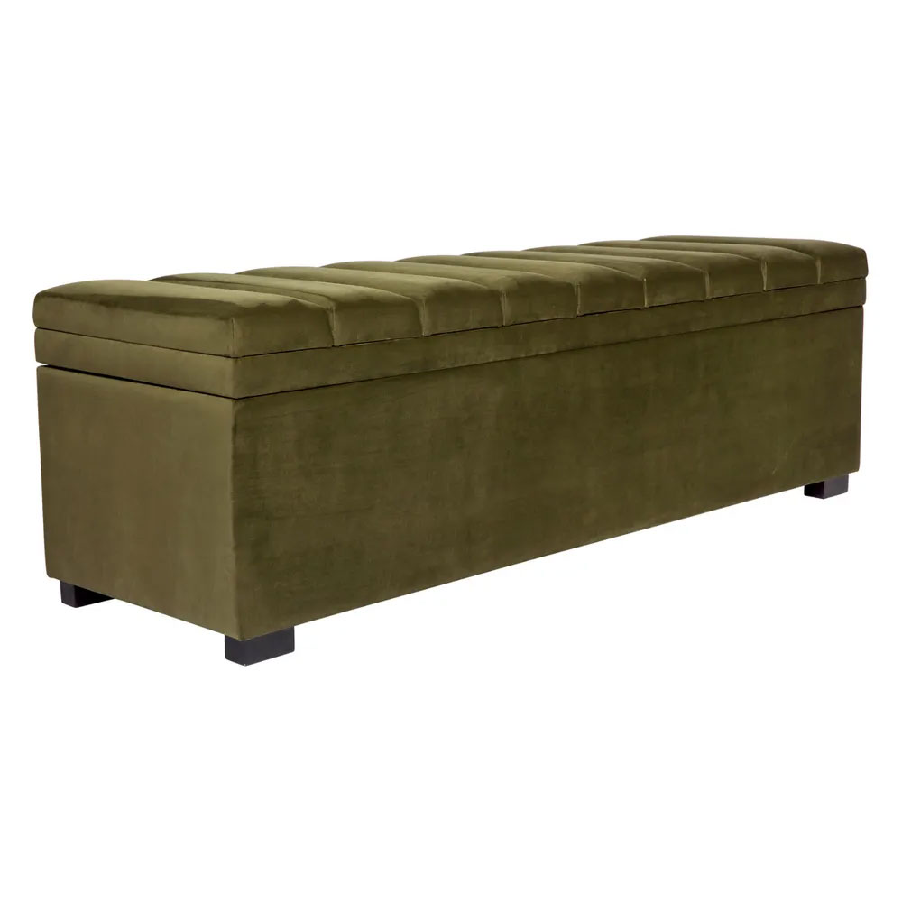 Soho Storage Bench Ottoman Olive Velvet - 32876