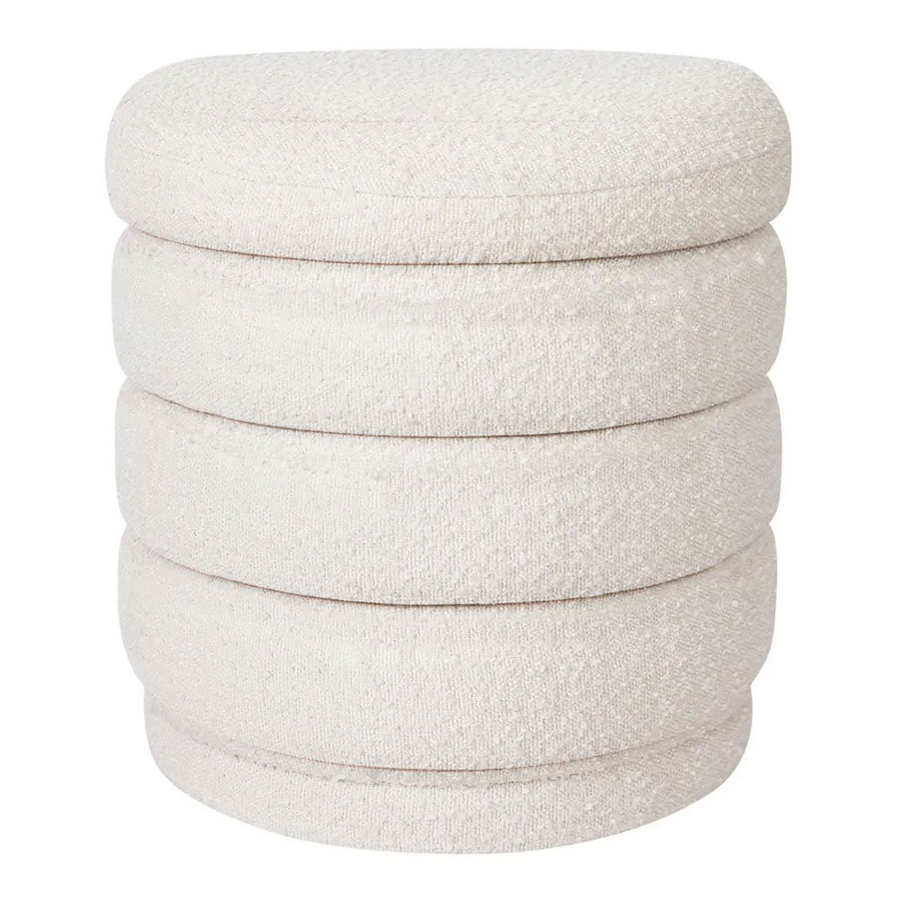 Demi Stool White Boucle - 32922