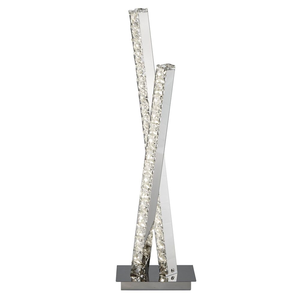 Crystal Detail Crossover 11W LED Table Lamp Chrome / Cool White - AU2111-CC