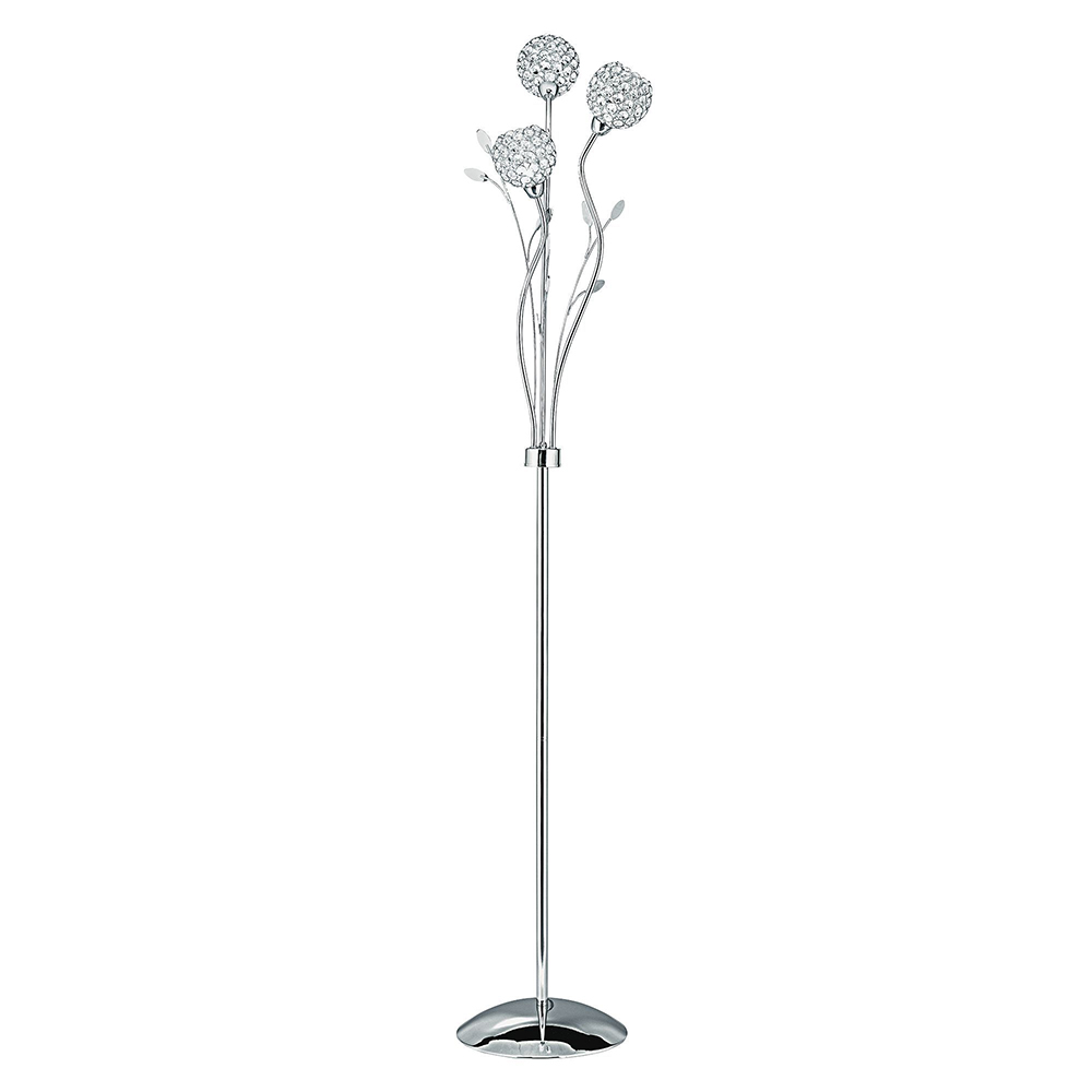 Elegant 3 Light G9 Floral Floor Lamp Chrome - AU3573-CC