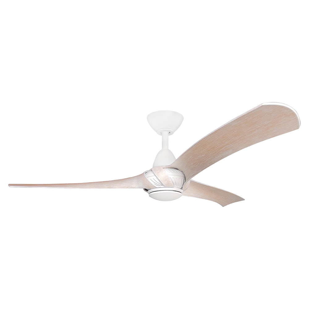 Arumi V2 52" AC Indoor / Outdoor Ceiling Fan Matt White / Washed Oak Polymer Blades - ARU52MWWO