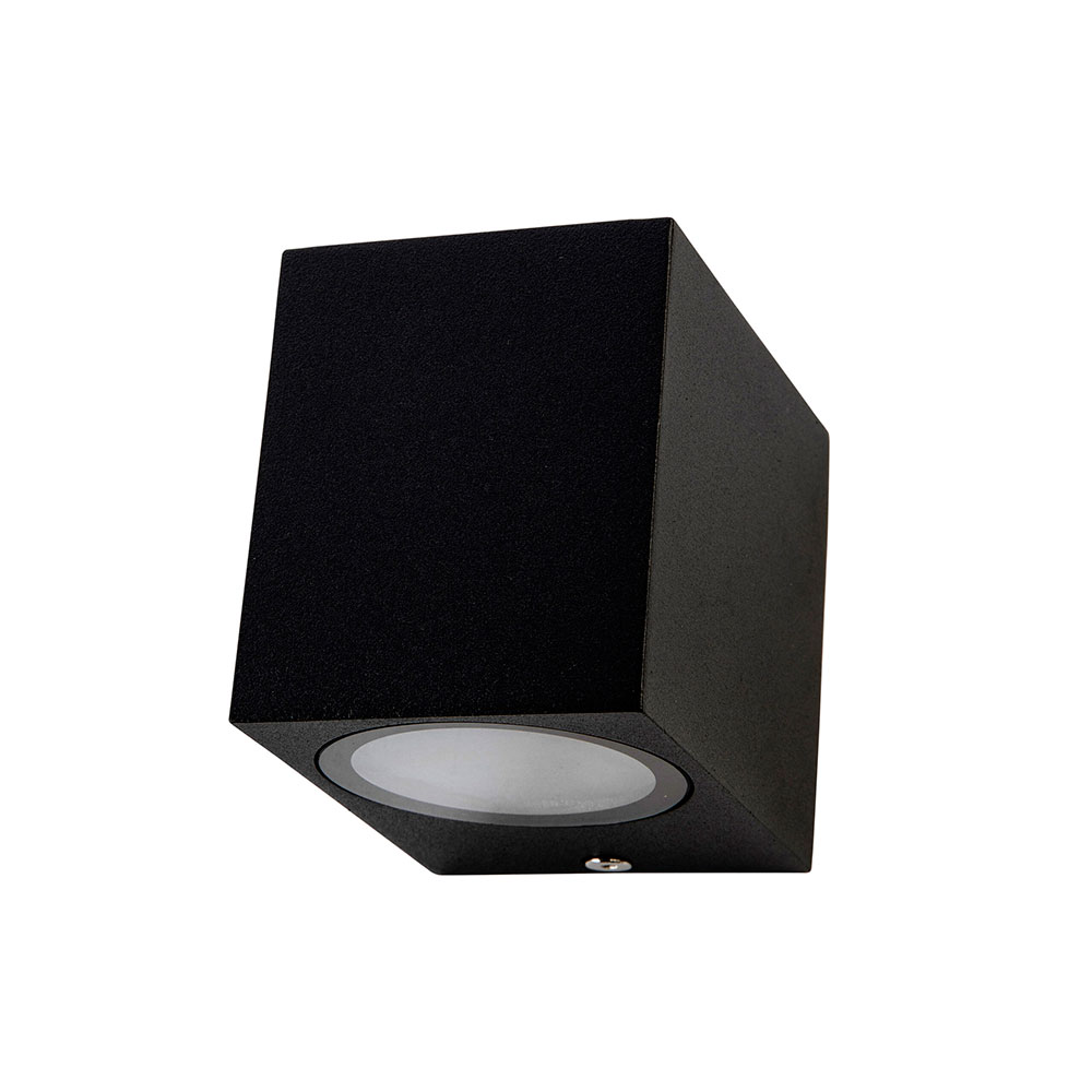 Com 1 Light 240V GU10 Wall Pillar Light Black - COM-1 BLK