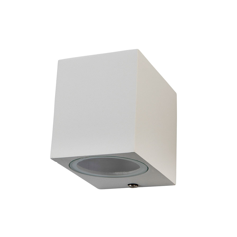 Com 1 Light 240V GU10 Wall Pillar Light White - COM-1 WHT