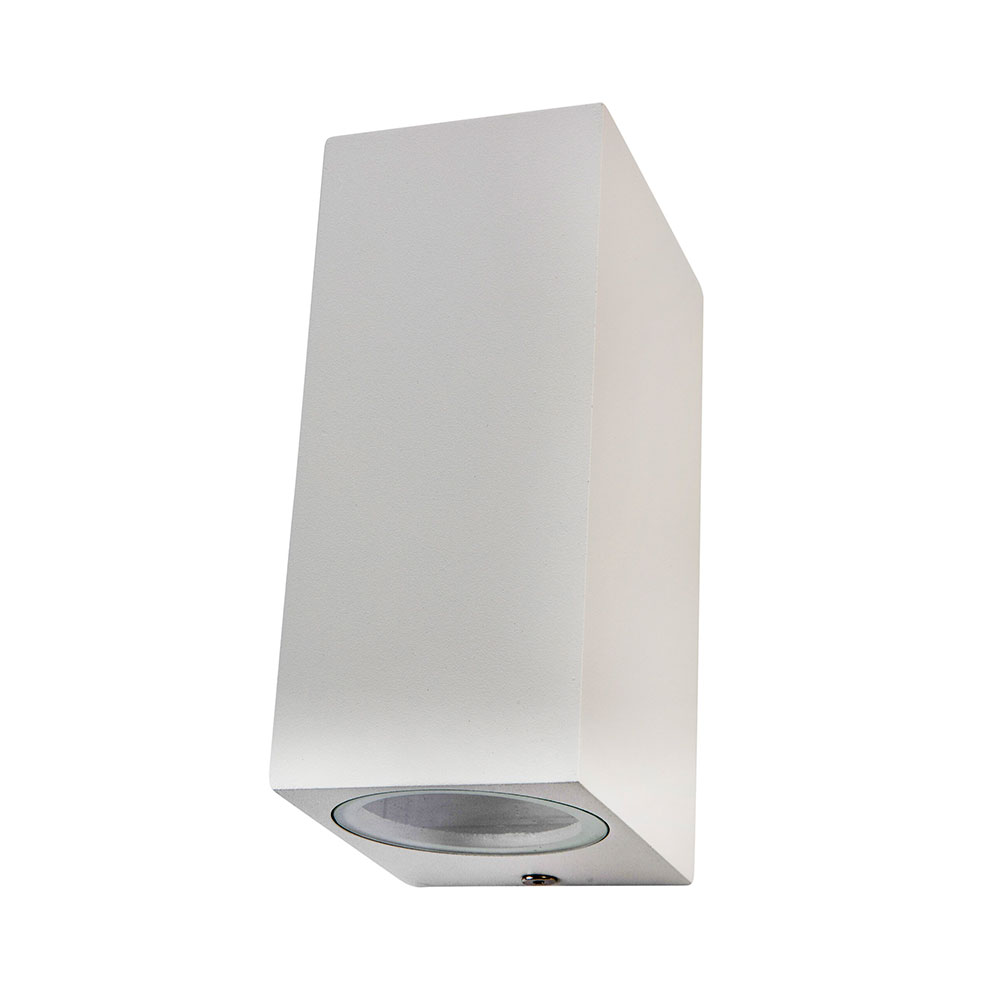 Com 2 Light Up & Down 240V GU10 Wall Pillar Light White - COM-2 WHT