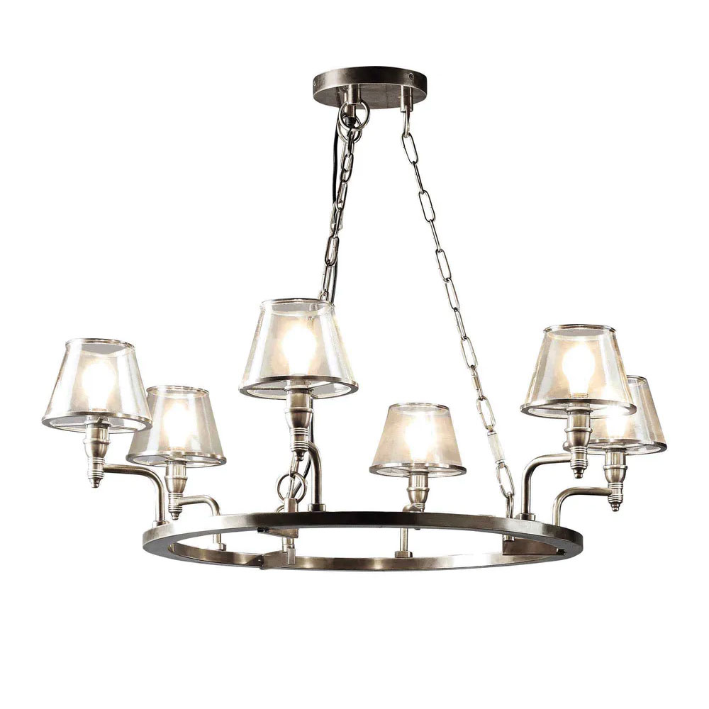 Sienna 6 Light Chandelier Antique Silver - ELPIM30578AS