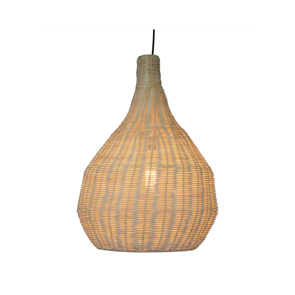 Kelly Medium Rattan Ceiling Pendant Shade Only White - ELVIXKRL45S