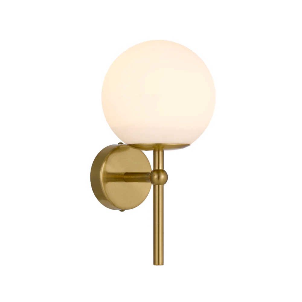 Eterna 1 Light Wall Light Antique Gold / Opal Matt - ETERNA WB1-AGOP