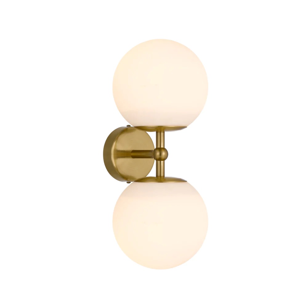 Eterna 2 Light Wall Light Antique Gold / Opal Matt - ETERNA WB2-AGOP