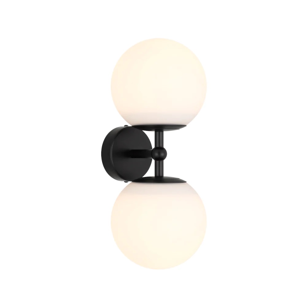 Eterna 2 Light Wall Light Black / Opal Matt - ETERNA WB2-BKOP